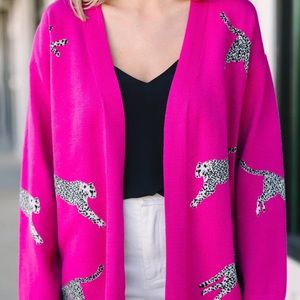 Mint Julep Pink Leopard Cardigan